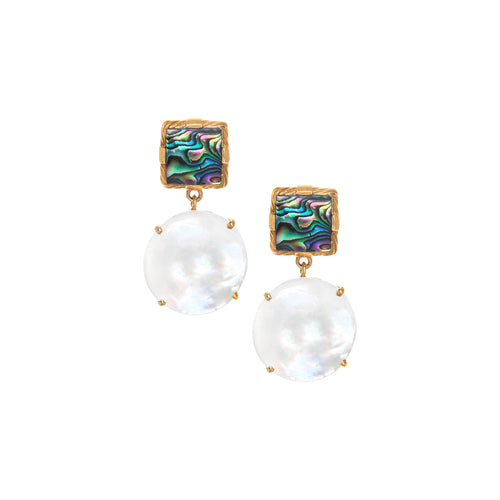 Donna Earrings - Abalone & Mother of Pearl