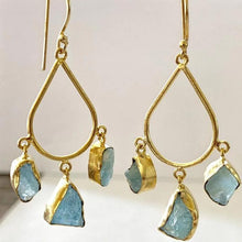 Load image into Gallery viewer, Pear Raw Gemstone Earrings