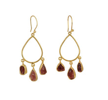 Load image into Gallery viewer, Pear Raw Gemstone Earrings