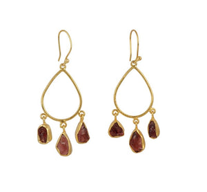 Pear Raw Gemstone Earrings