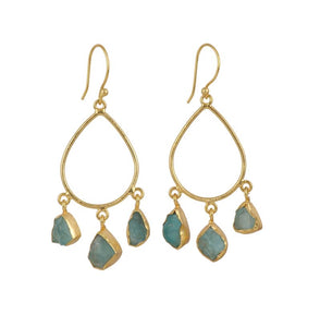 Pear Raw Gemstone Earrings