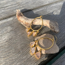 Load image into Gallery viewer, Oval Raw Gemstone Earrings