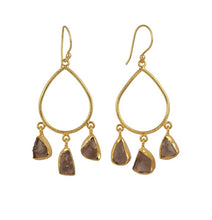 Load image into Gallery viewer, Pear Raw Gemstone Earrings