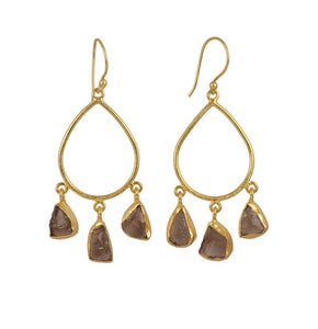 Pear Raw Gemstone Earrings