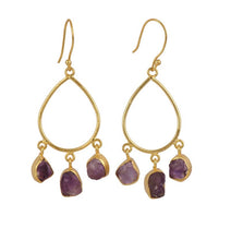 Load image into Gallery viewer, Pear Raw Gemstone Earrings