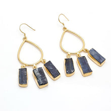 Load image into Gallery viewer, Pear Raw Gemstone Earrings