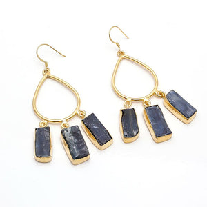 Pear Raw Gemstone Earrings