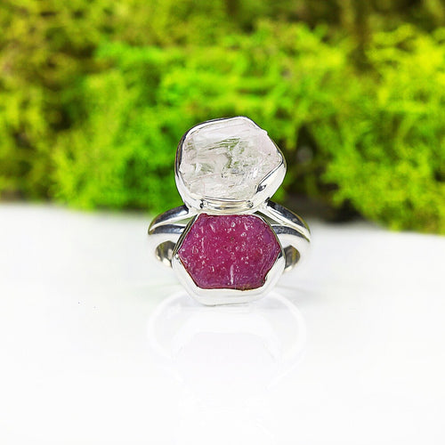 Kunzite and Ruby Ring